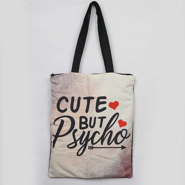 Cute But Psycho Printed Tote Bag