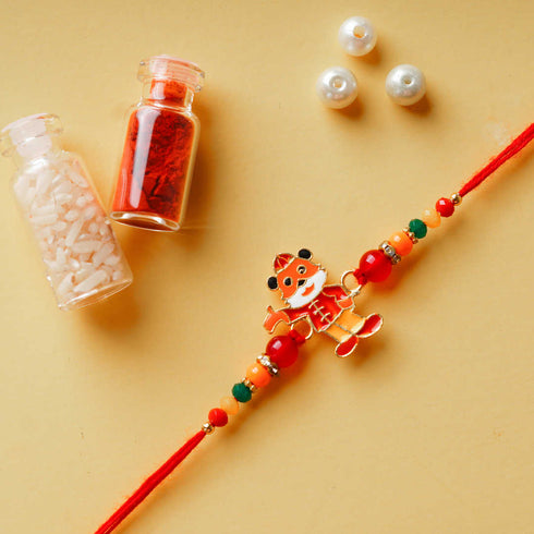 Cute Red Fox Rakhi For Kids