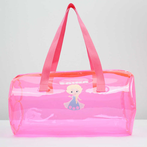 Personalised Kids Jelly Swimming Duffle Bag - Pink