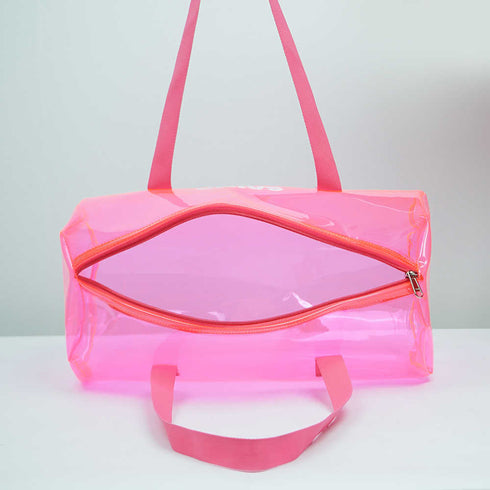 Personalised Kids Jelly Swimming Duffle Bag - Pink