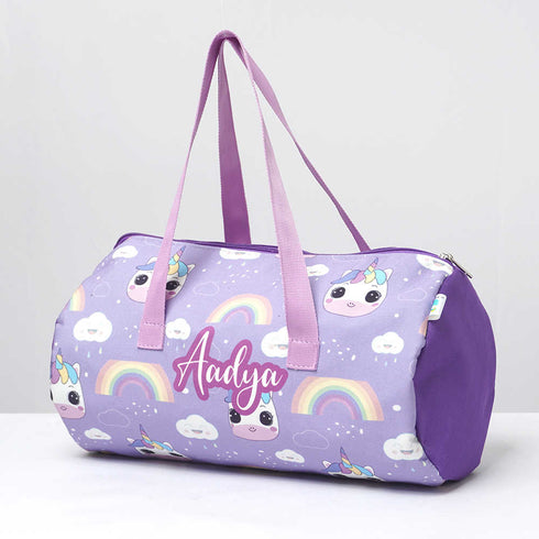 Personalised Unicorn Printed Kids Swimming Duffle Bag & Mug Combo