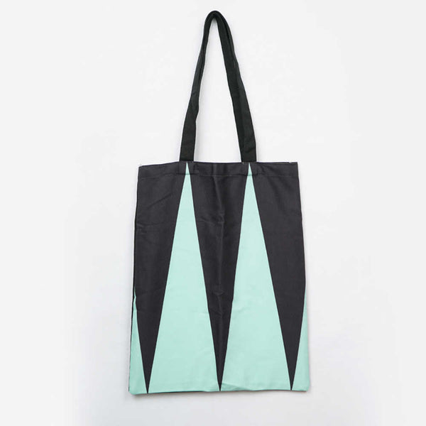 Green & Black Printed Tote Bag