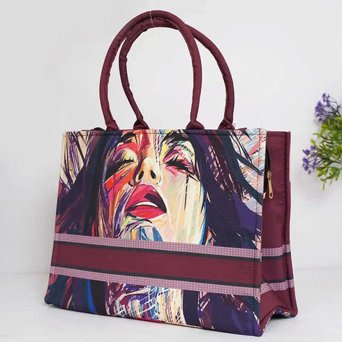 Beautiful Girl Printed Box Tote Bag