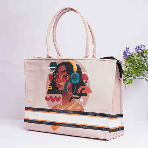 Personalised Girl Printed Box Tote Bag