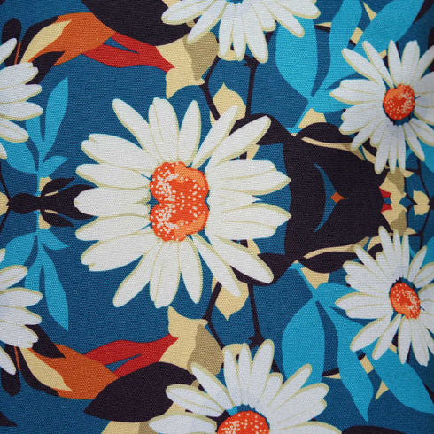 Personalised White Floral Printed Structured Tote Bag