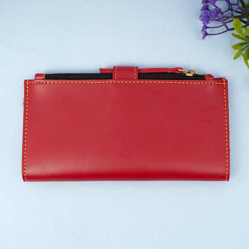 Personalised Women's Wallet With Charm - Red