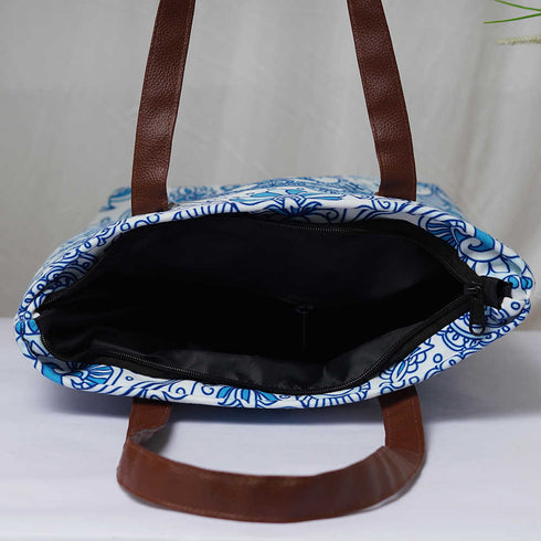 Personalised Elephant Printed Structured Tote Bag