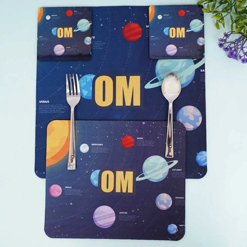 Personalised Cartoon Printed Kids Dinner Mat Set