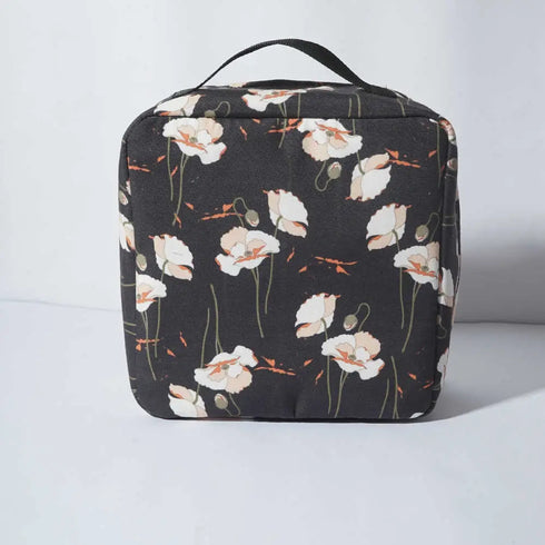 Personalized Floral Printed Makeup Bag Vanity Pouch for Women