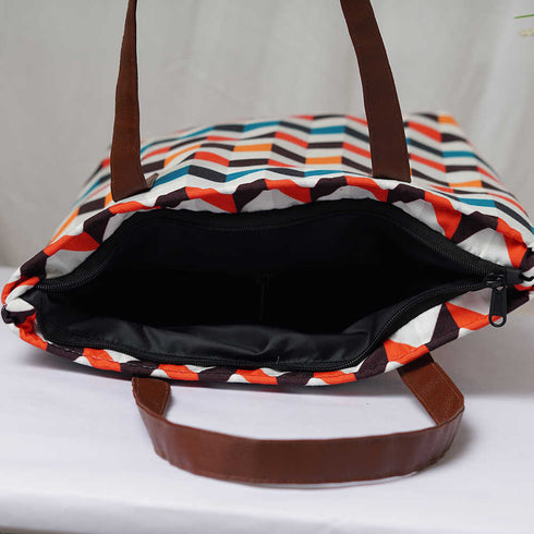 Personalised Multicolor Printed Structured Tote Bag