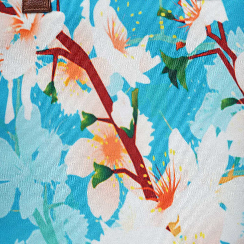 Personalised Blue Printed Structured Tote Bag