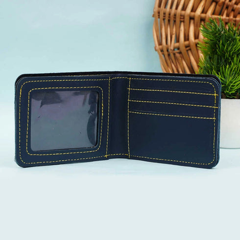 Personalised Men's Wallet With Charm - Navy Blue