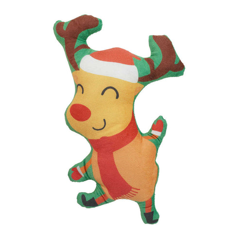 Stuffed Christmas Reindeer Printed Pillow - Uncommongifts.in