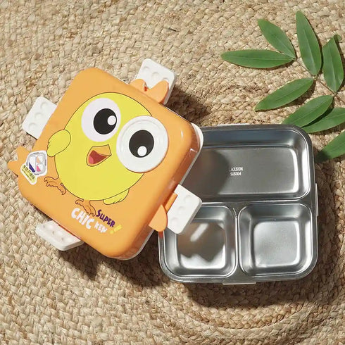 Personalized Chicken Steel Compartment Lunch Box for Kids