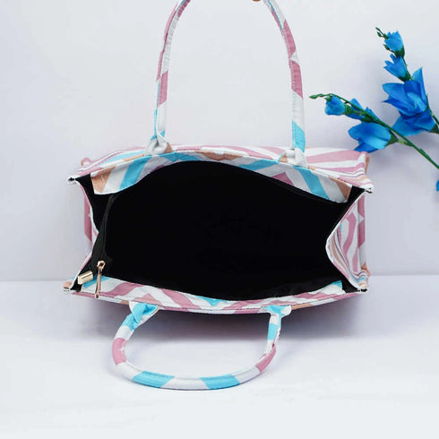 Personalised Geometric Printed Box Tote Bag