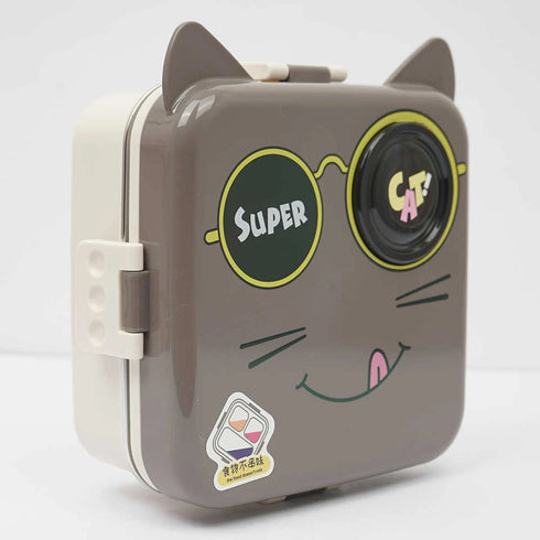 Personalized Cat Steel Compartment Lunch Box for Kids
