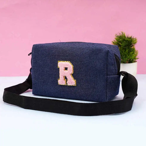 Personalised Denim Printed Sling Bag for Kids