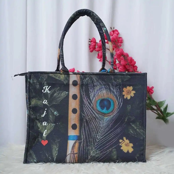 Feather & Flute Printed Customised Box Tote Bag