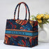 Customized Leaf Printed Blue Handheld Box Bag - Uncommongifts.in