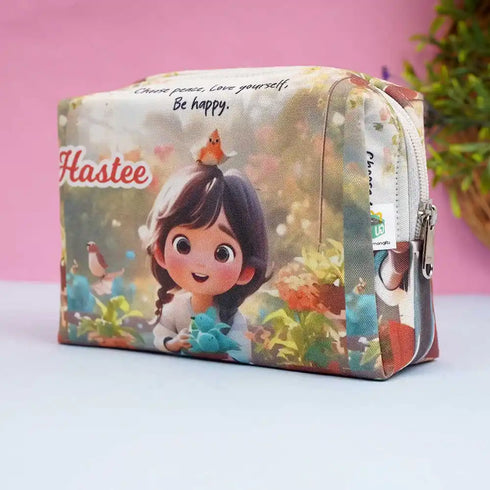 Personalized Floral Printed Box Pouch For Kids