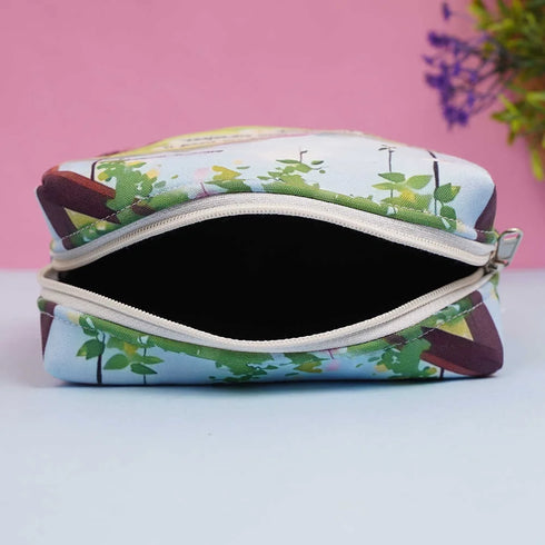 Personalized Floral Printed Box Pouch For Women