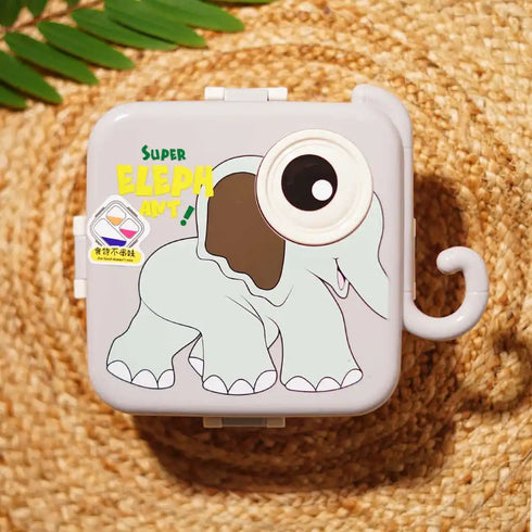 Personalized Stainless Steel Elephant Theme Lunch Box for Kids