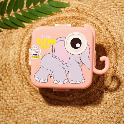 Personalized Stainless Steel Elephant Theme Lunch Box for Kids