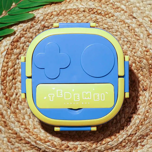 Personalized Steel Compartment Lunch Box for Kids - Blue