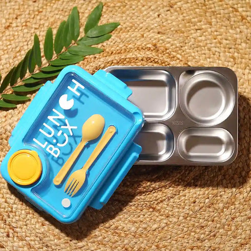 Personalized Stainless Steel Lunch Box for Kids - Blue