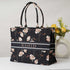 Black Floral Printed Customised Box Tote Bag - Uncommongifts.in