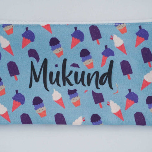Ice Cream Printed Kids Personalised Pouch