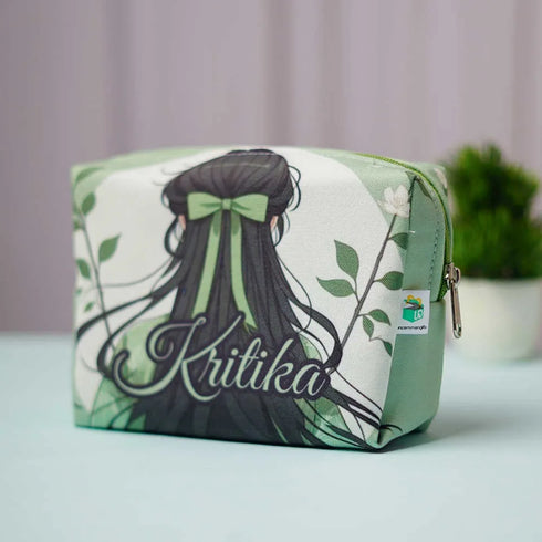 Personalized Leaf Printed Box Pouch for Women