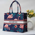 Customized Flamingo Printed Blue Handheld Box Bag - Uncommongifts.in