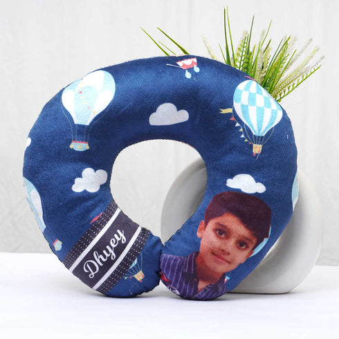Personalised Air Balloon Photo Printed Kids Neck Pillow
