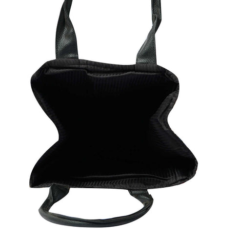 Black Printed Lunch Bag With Handle