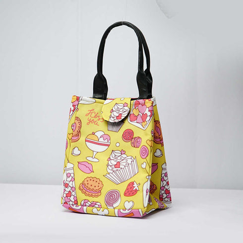 Cup Cake Printed Lunch Bag With Handle