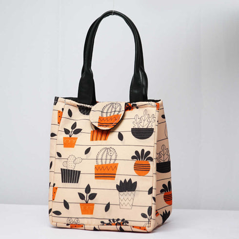 Leaf's Printed Lunch Bag With Handle