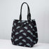 Black Printed Lunch Bag With Handle