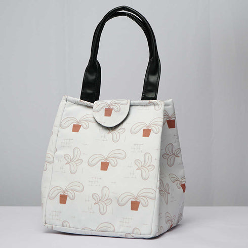 Leaf's Printed Lunch Bag With Handle
