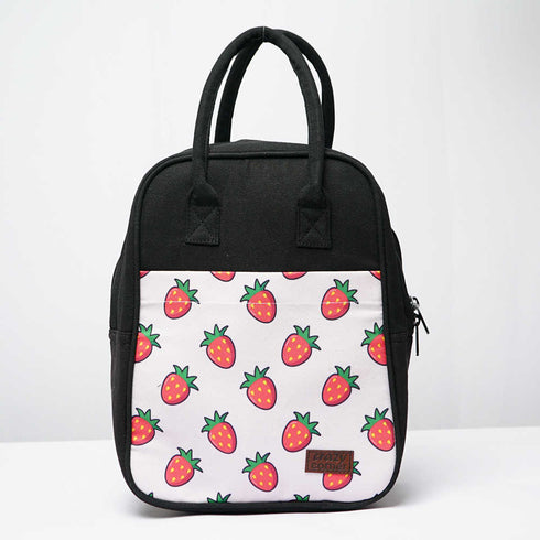 Straw Berry Canvas Lunch Bag