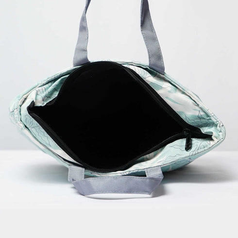 Leaf Printed Canvas Lunch Bag With Handle