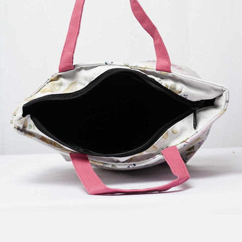 Floral Printed Canvas Lunch Bag With Handle