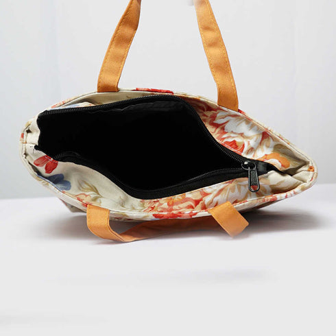 Floral Printed Lunch Bag With Handle