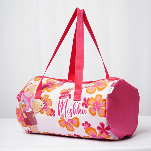 Personalised Floral Printed Kids Swimming Duffle Bag