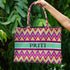 Purple Zigzag Printed Customised Box Tote Bag - Uncommongifts.in