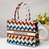 Customized Chevron Printed Multicolor Handheld Box Bag - Uncommongifts.in