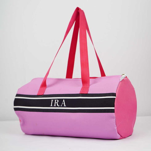 Personalised Pink Printed Kids Swimming Duffle Bag