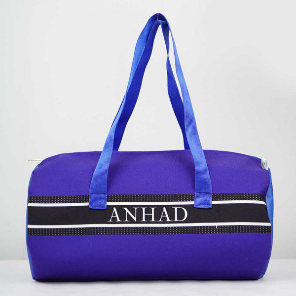 Personalised Blue Printed Kids Swimming Duffle Bag