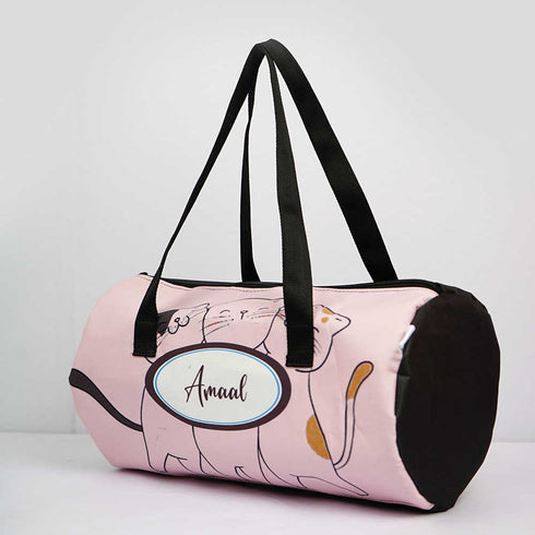 Personalised Cat Printed Kids Swimming Duffle Bag