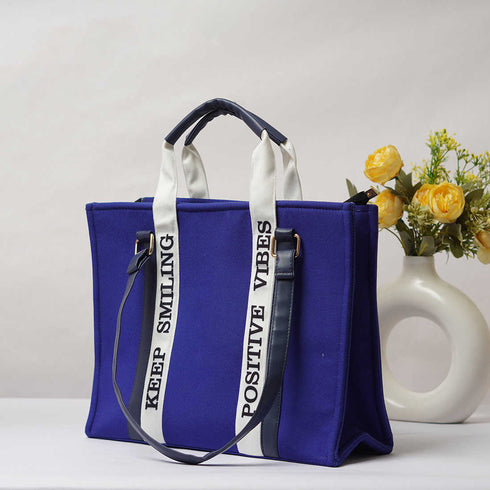 Blue & White Allure Personalised Handbag - Uncommongifts.in